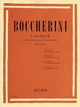Boccherini L. 6 Sonates Violoncelle | Direct usine