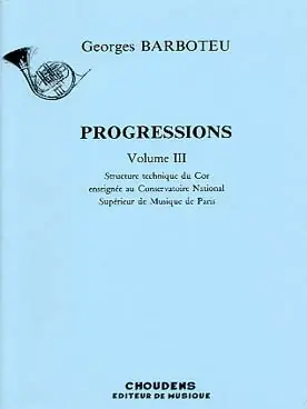 Barboteu G. Progressions Vol 3 Cor - Tout juste disponible