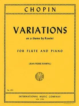 Chopin F. Variations Sur UN Theme de Rossini Flute - Nouveau produit