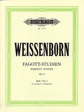 Weissenborn C.j. Bassoon Studies OP 8 Vol 1 | Expédition rapide