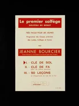 Bourcier J. Premier Solfege Cle de Sol | Commandez dès maintenant
