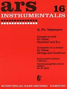 Bien noté - Telemann G.p. Concerto MI Mineur Hautbois