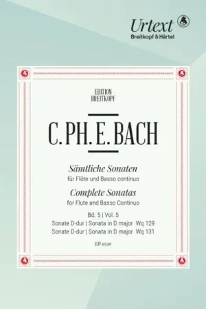 Bach C.p.e. Sonates Vol 5 WQ 129 - WQ 131 Flute - Prêt à expédier
