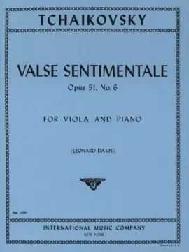 Achat sécurisé | Tchaikovsky P.i. Valse Sentimentale OP 51 N°6 Alto