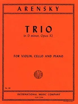 Arenski A. Trio D Minor OP 32 | Offre exclusive