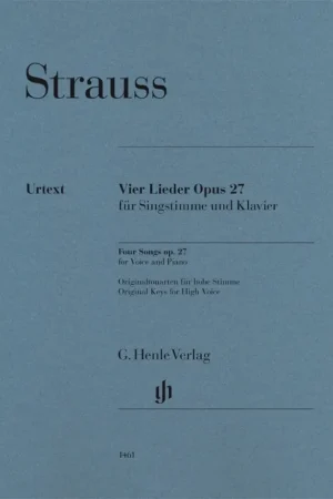Strauss R.quatre Lieder OP 27 Voix Haute | Achetez maintenant
