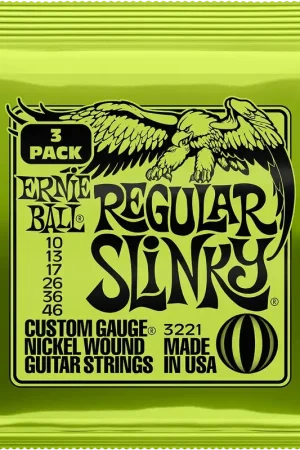 Pack de 3 Jeux de Cordes Ernie Ball 3221 Regular Slinky 10-46 | Plus que quelques jours
