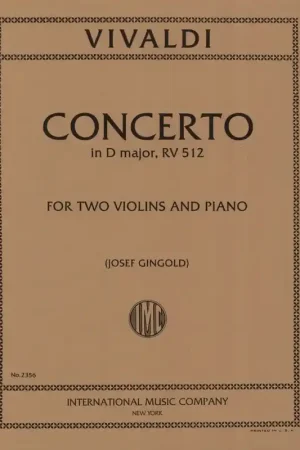 Vivaldi A. Concerto D Maj RV 512 Violons - Promotion