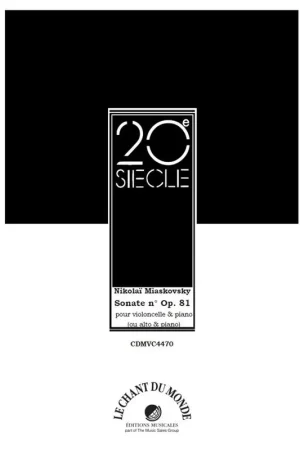 Miaskovsky N. Sonate N°2 OP 81 Violoncelle - Tendance