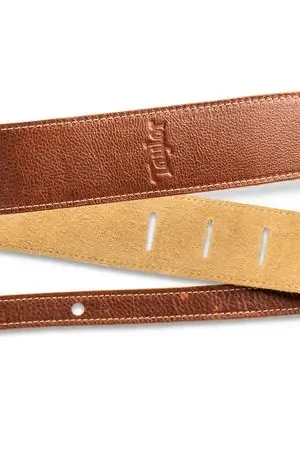 Sangle Taylor 2.5" Leather Guitar Strap Suede Back Medium Brown - Bon plan