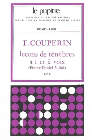 Bon prix | Couperin F. Lecons de Tenebres A 1 et 2 Voix