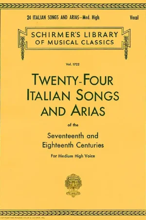Qualité supérieure | 24 Italian Songs And Arias OF The 17ME et 18ME Siecle Medium High