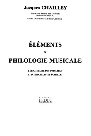Bientôt épuisé - Chailley J. Elements de Philologie Musicale
