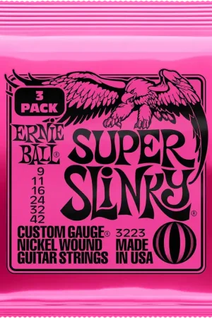 Pack de 3 Jeux de Cordes Ernie Ball 3223 Super Slinky 09-42 | Bientôt épuisé