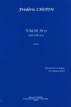 Chopin F. Valse N°17 (kk Ivb n°11) Piano - Dernier arrivage