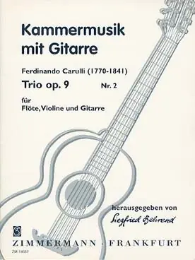 Carulli F. Trio OP 9 Nᄚ2 Flute, Violon et Guitare | Excellente qualité