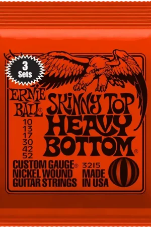 Pack de 3 Jeux de Cordes Ernie Ball 3215 Skinny Top HB 10-52 | Réduction spéciale