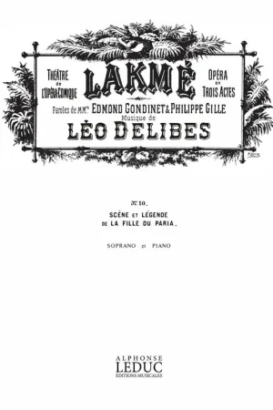 Produit phare - Delibes L. Lakme N°10 Legende Soprano Solo