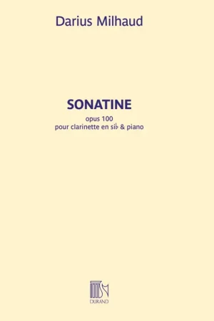 Direct usine | Milhaud D. Sonatine OP 100 Clarinette