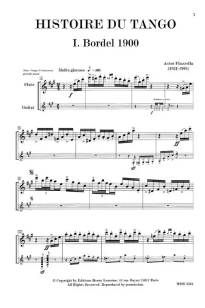 Piazzolla A. Histoire DU Tango And Other Latin Classics Flute et Guitare | Disponible maintenant