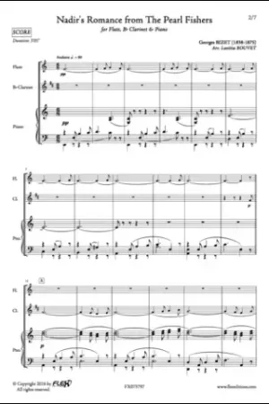Bizet G. Romance de Nadir Flûte, Clarinette Piano | Nouveau au catalogue