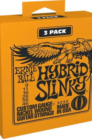 Pack de 3 Jeux de Cordes Ernie Ball 3222 Hybrid Slinky 09-46 - Prix réduit