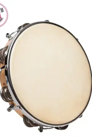 Petit prix - Tambourin Peau Naturelle 25 CM Avec Cymbalettes