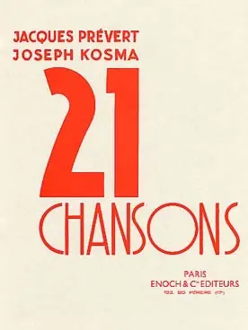 Prix malin - Kosma J. 21 Chansons de Prevert Vol 1 Pvg