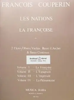 Couperin F. Les Nations: la Francoise Flutes, Basse D'archet et Basse Continue | Prix exceptionnel