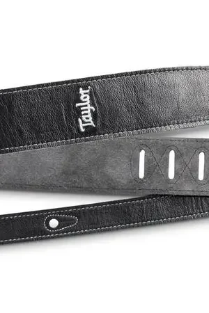 Nouveau en boutique - Sangle Taylor 2.5" Black Leather Guitar Strap Black Suede Back