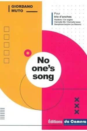Muto G. NO One S Song Trio D'anches | Offre à durée limitée