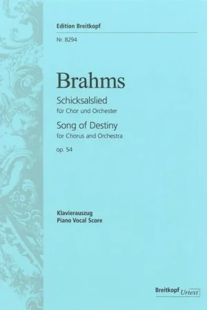Brahms J. Song OF Destiny OP 54 Choeur - Prix imbattable