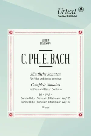 Bach C.p.e. Sonates Vol 4 WQ 125 - WQ 130 Flute | Incontournable