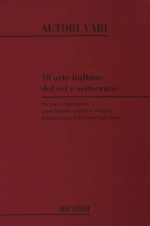 10 Arie Italiane Del Sei E Settecento Chant Piano | Offre spéciale