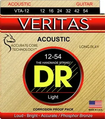 Jeu de Cordes Acoustique DR Veritas Phosphor Bronze VTA-12 12/54 - Super prix