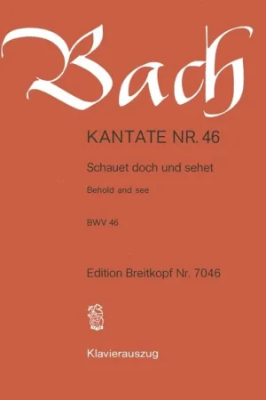 Bach J.s. Cantate Bwv 46 Chant Piano | Super prix