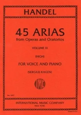 Haute qualité - Haendel G.f. 45 Arias Vol 3 Voix Haute