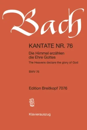 Tout juste disponible - Bach J.s. Cantate Bwv 76 Choeur
