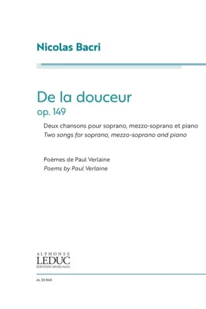 Bacri N. de la Douceur OP 149 Voix Piano | Très populaire