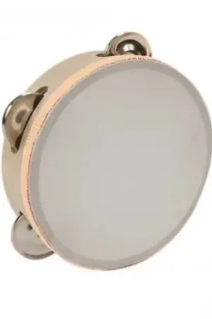 Derniers exemplaires - Tambourin Peau Fibre Synthetique 15 CM Avec Cymbalettes