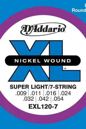 Jeu de Cordes D'addario Regular Super LIGHT/7C EXL120 - Très bien noté