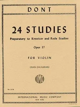 Dont J. Preliminary Studies Opus 37 Violon-1 - Prix usine