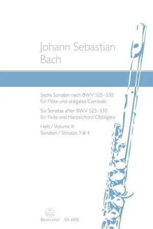 Bach J.s. 6 Sonates Bwv 525-530 Vol 2 Flute - Ne manquez pas cette offre