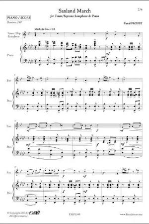Proust P. Saxland March Saxo Tenor OU Soprano | Commandez maintenant