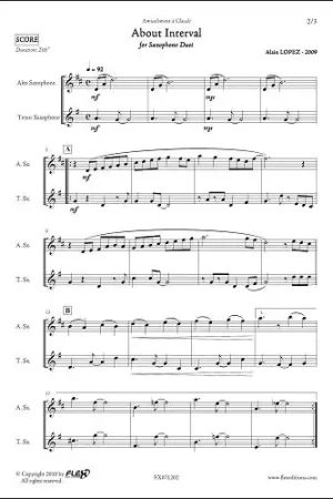 Prix avantageux - Lopez A. About Interval Saxophones
