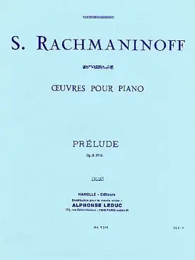 Rachmaninov S. Prelude OP 3 N°2 Piano-2 - Remise supplémentaire