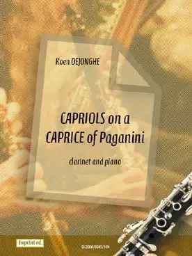 Prix en baisse - Dejonghe K. Capriols ON A Caprice OF Paganini Clarinette