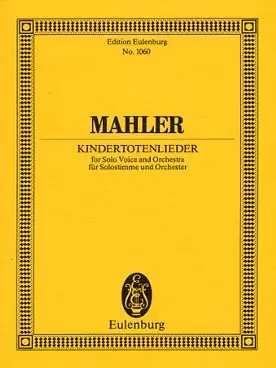 Disponible dès maintenant | Mahler G. Kindertotenlieder Partition de Poche
