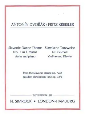 Dvorak A. Slavonic Dance OP 72/2 Theme Violon | Haute qualité