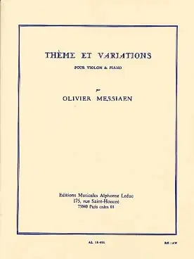Affaire à saisir | Messiaen O. Theme et Variations Violon